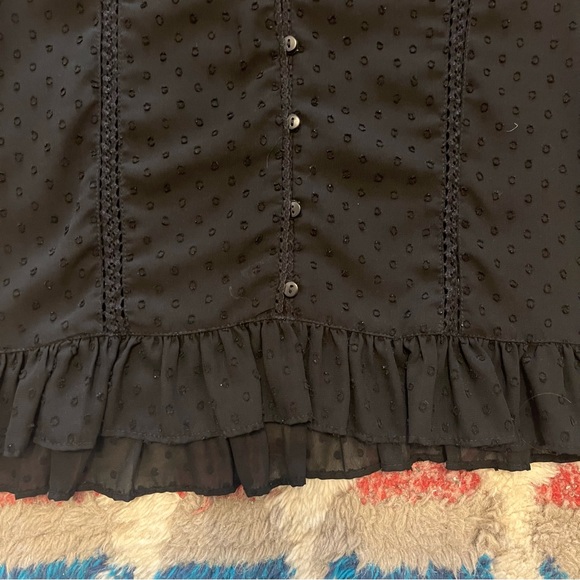 Zara | Black Ruffled Blouse - Picture 5 of 6